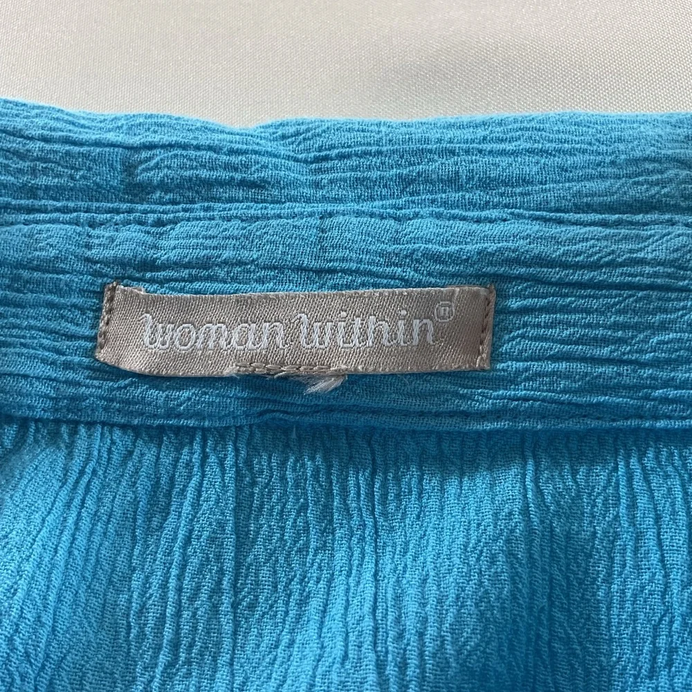 Woman Within Blue Tunic Top New classic comfort - Picture 3 of 9